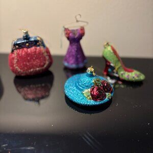 Glass Ornament Set – Vintage Style – 4pc